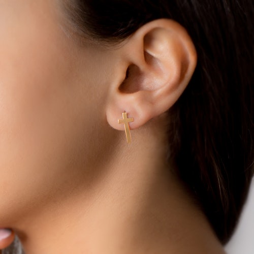 Kolczyki krzyżyk Savicki: złote